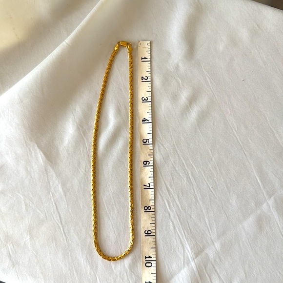 Vintage Gold Herringbone Chain Thicker .25” Width Necklace 21” Heavyweight - Picture 5 of 13